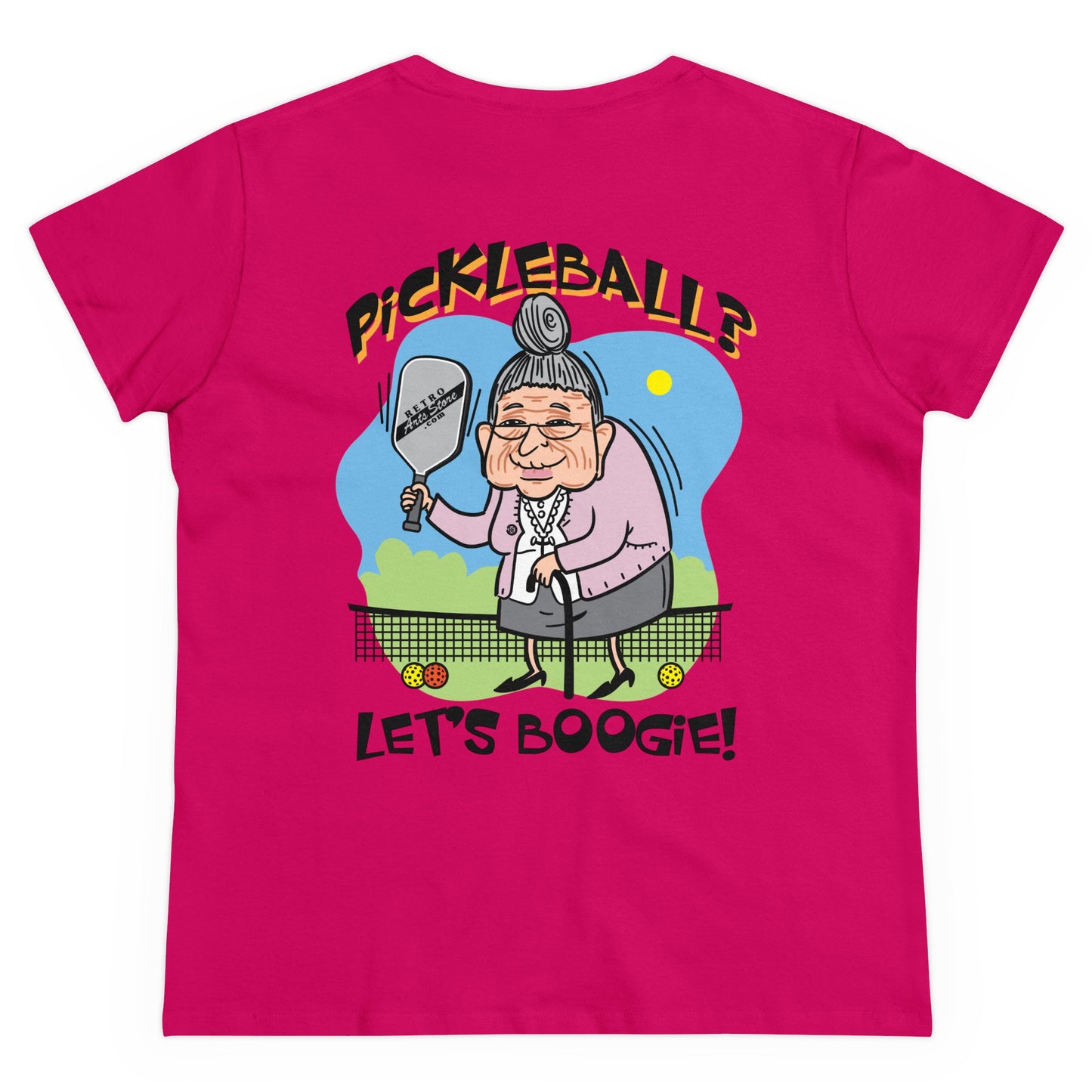 LET'S BOOGIE - Graphic on BACK Midweight Cotton Women's Tee