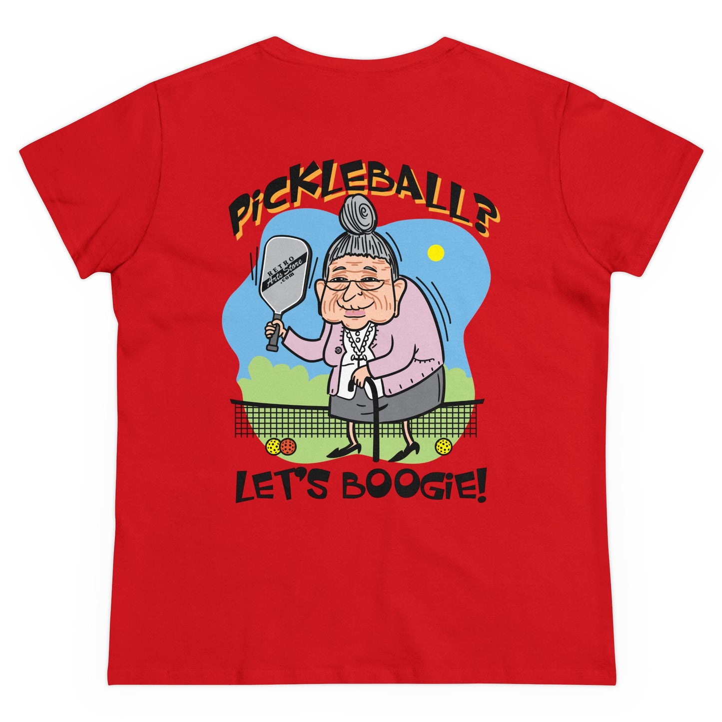 LET'S BOOGIE - Graphic on BACK Midweight Cotton Women's Tee