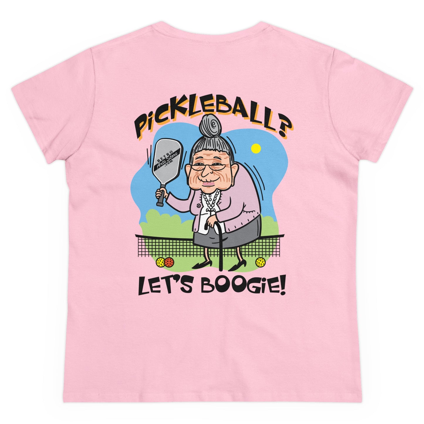 LET'S BOOGIE - Graphic on BACK Midweight Cotton Women's Tee