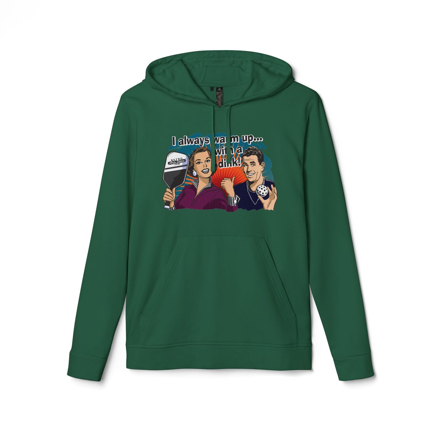 I ALWAYS WARM UP WITH A DINK Adidas Unisex Fleece Hoodie