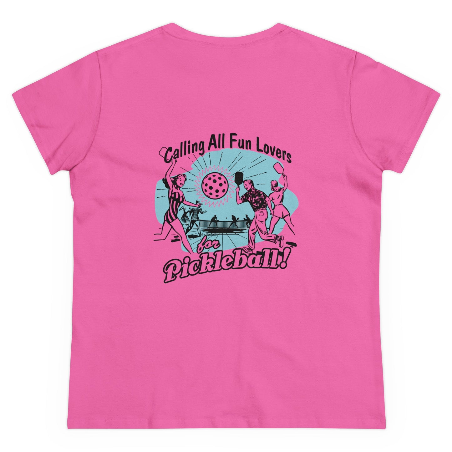 CALLING ALL FUN LOVERS Midweight Cotton Women's Tee Graphic On Back