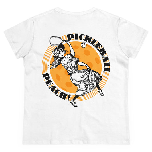 PICKLEBALL PEACH - Graphic on BACK Midweight Cotton Women's Tee