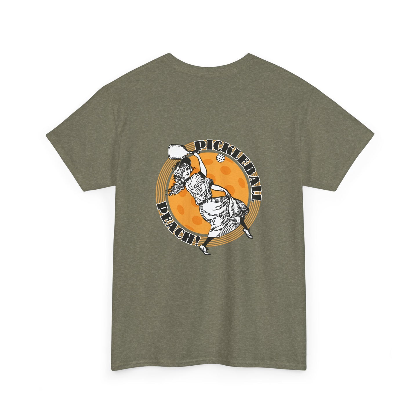 PICKLEBALL PEACH   Unisex Heavy Cotton Tee Graphic On Back