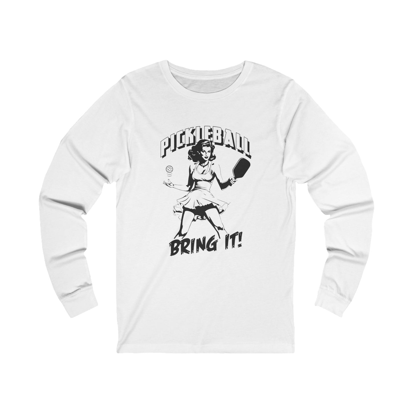 BRING IT Unisex White Jersey Long Sleeve Tee