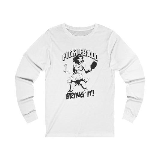 BRING IT Unisex White Jersey Long Sleeve Tee