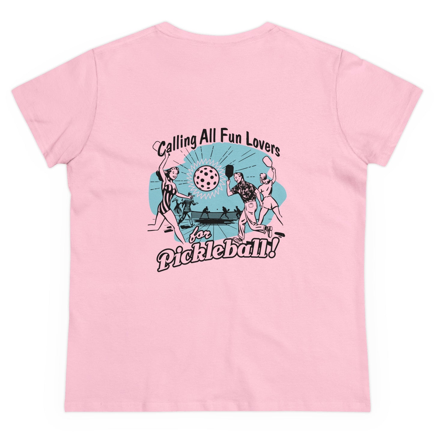 CALLING ALL FUN LOVERS Midweight Cotton Women's Tee Graphic On Back