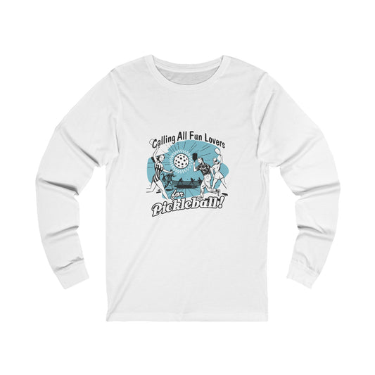 CALLING ALL FUN LOVERS Unisex White Jersey Long Sleeve Tee