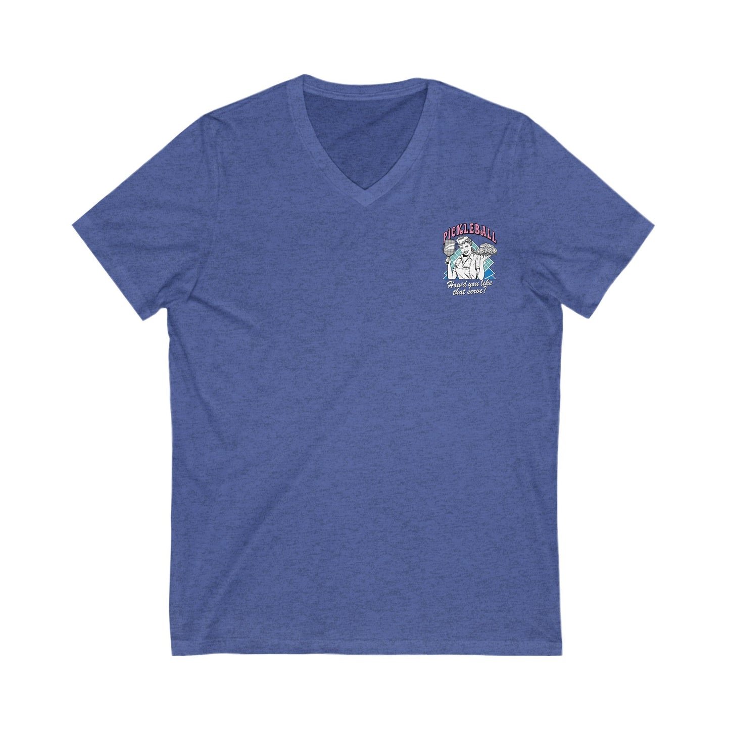 HOW'D YOU LIKE THAT SERVE Unisex V-Neck Tee, Small Front Graphic