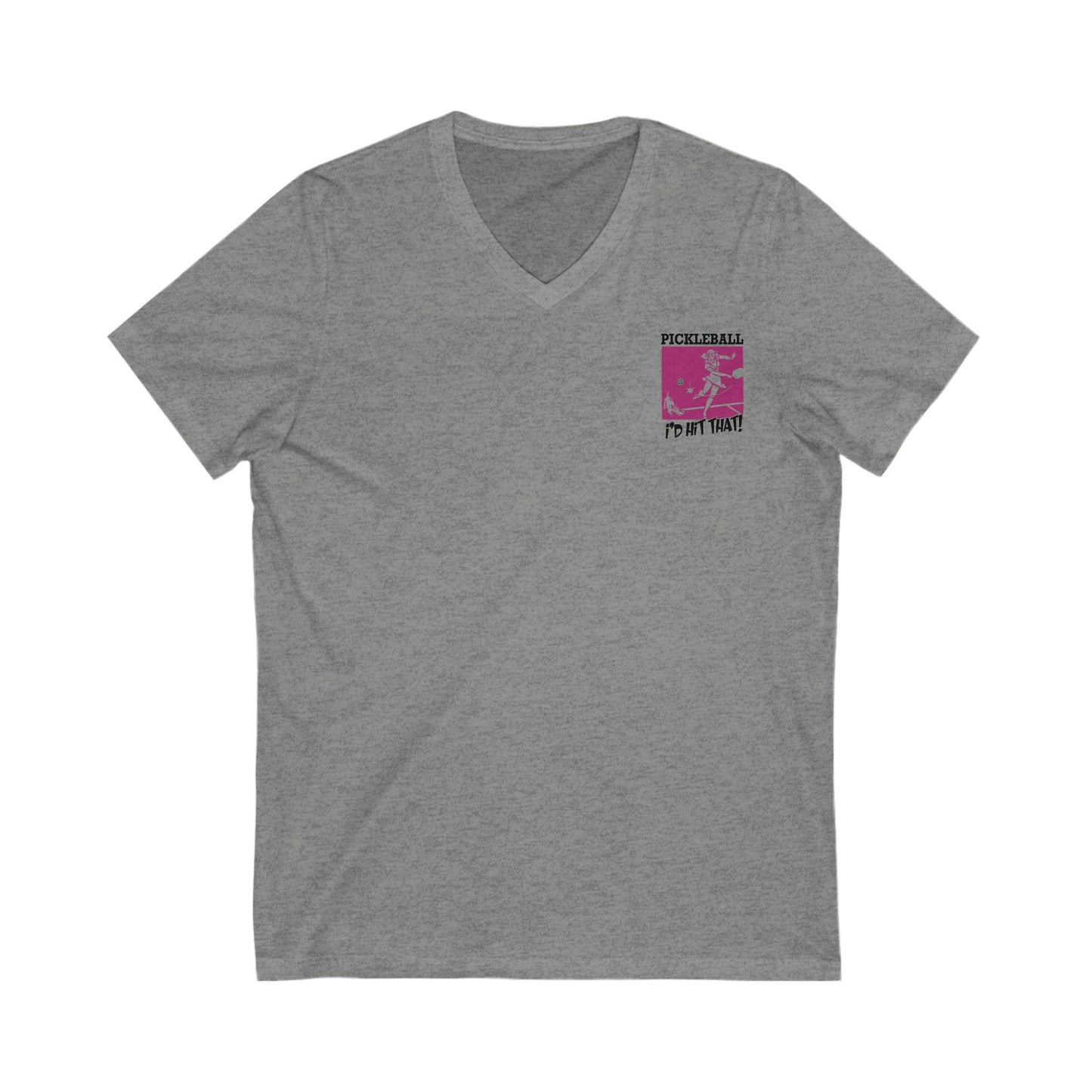 I'D HIT THAT Unisex V-Neck Tee, Small Front Graphic