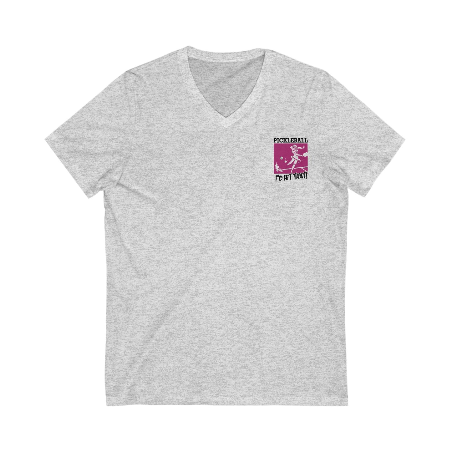 I'D HIT THAT Unisex V-Neck Tee, Small Front Graphic