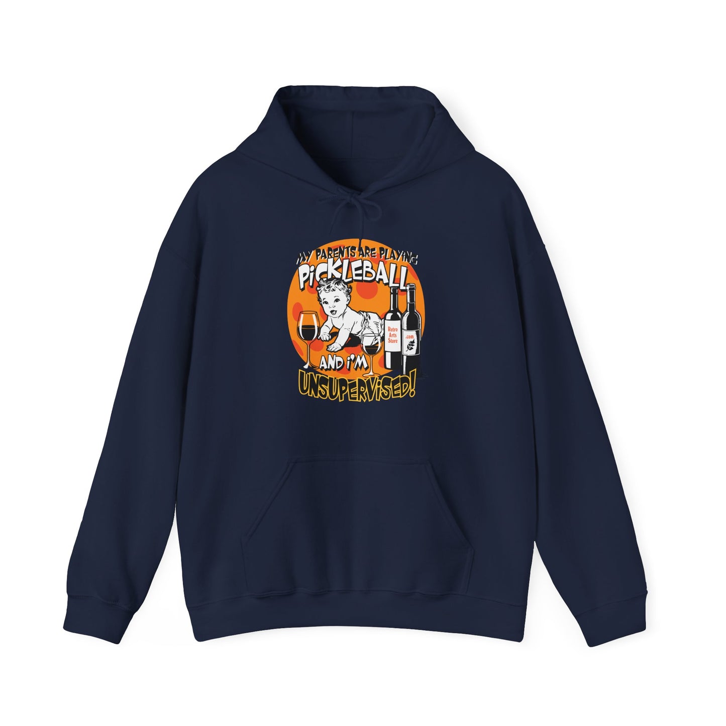 MY PARENTS ARE PLAYING PICKLEBALL & I'M UNSUPERVISED Unisex Heavy Blend™ Hooded Sweatshirt