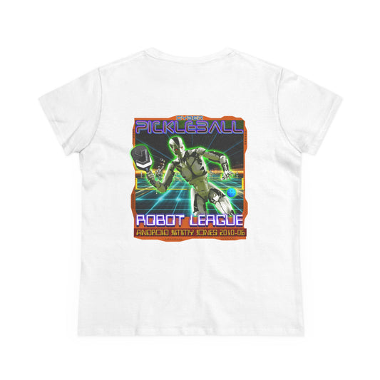 CYBER PICKLEBALL ROBOT LEAGUE Midweight Cotton Women's Tee
