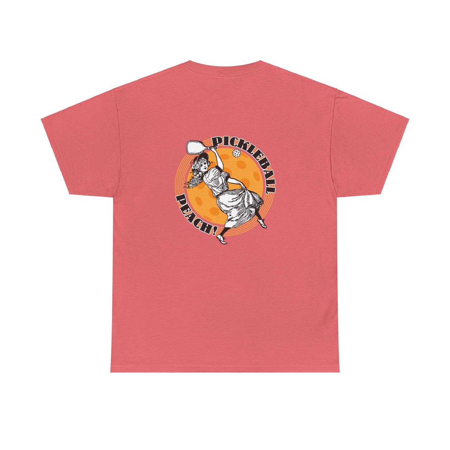 PICKLEBALL PEACH   Unisex Heavy Cotton Tee Graphic On Back