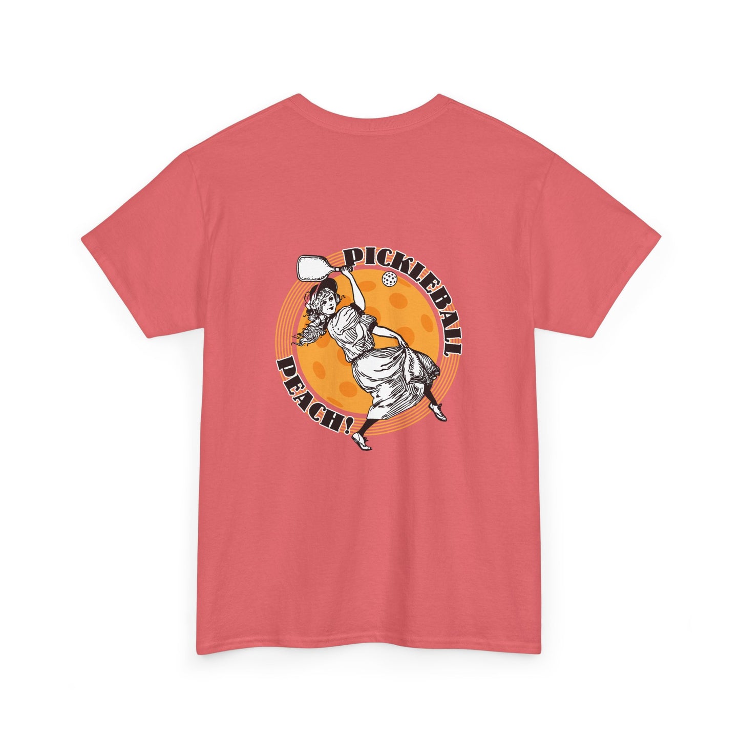 PICKLEBALL PEACH   Unisex Heavy Cotton Tee Graphic On Back