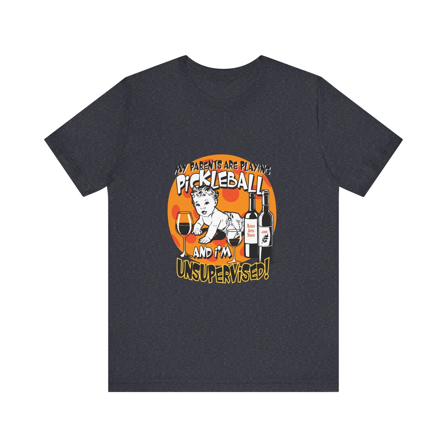 MY PARENTS ARE PLAYING PICKLEBALL & I'M UNSUPERVISED Unisex Jersey Short Sleeve Tee Custom Retro Design