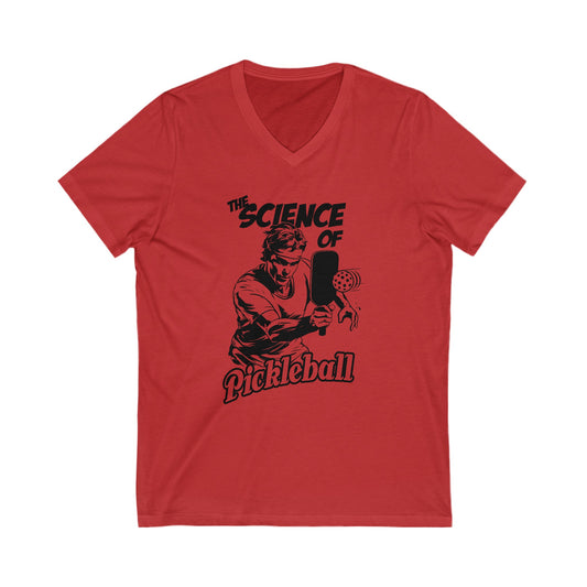 THE SCIENCE OF PICKLEBALL Unisex Jersey Short Sleeve V-Neck Tee