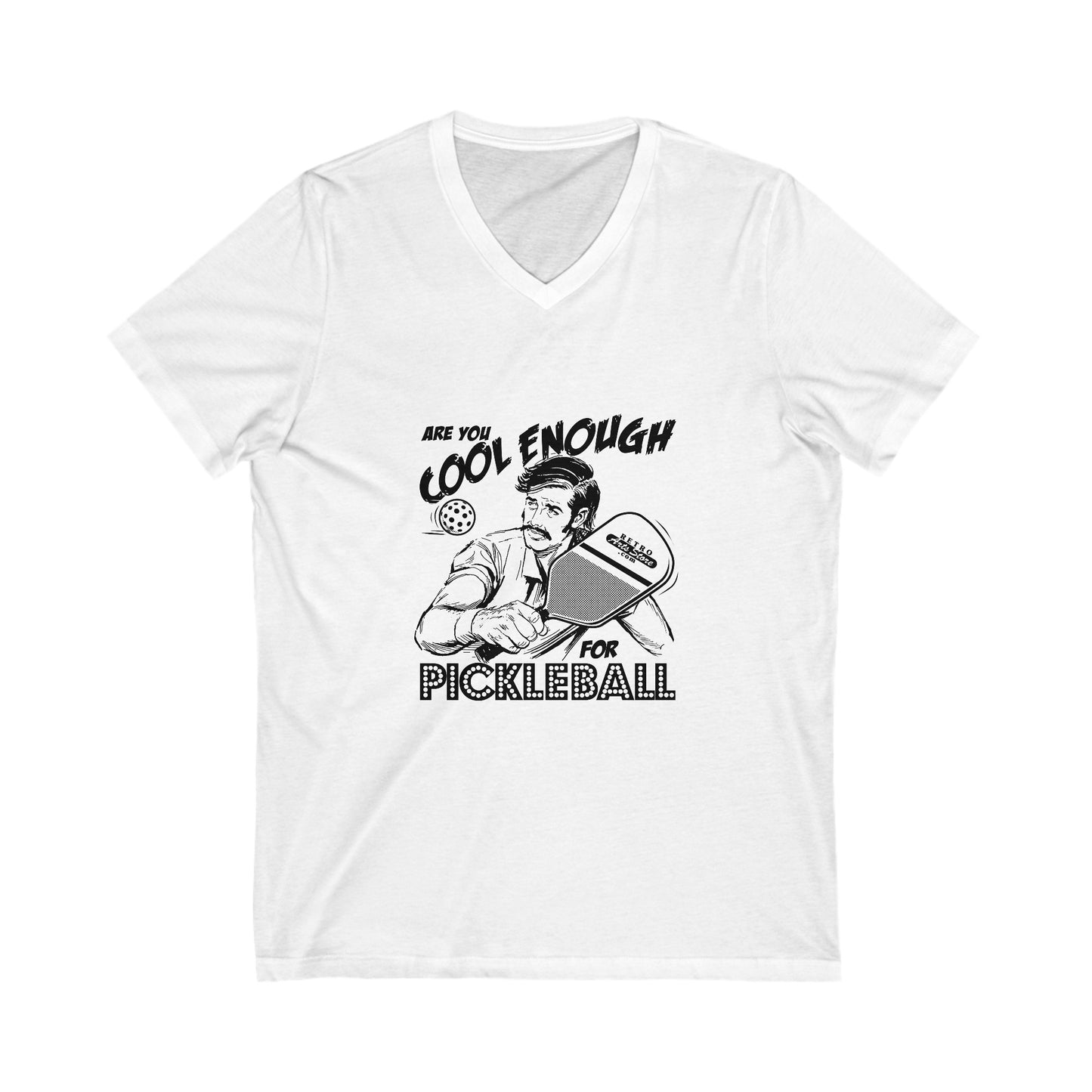 ARE YOU COOL ENOUGH FOR PICKLEBALL Unisex Jersey Short Sleeve V-Neck Tee