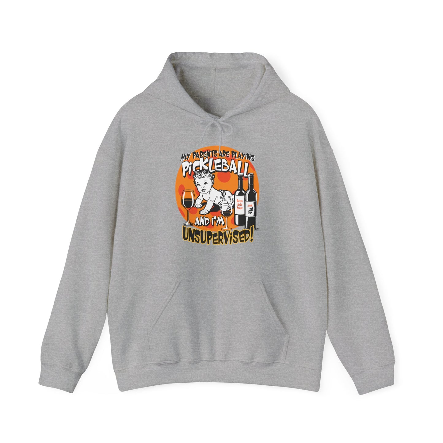 MY PARENTS ARE PLAYING PICKLEBALL & I'M UNSUPERVISED Unisex Heavy Blend™ Hooded Sweatshirt