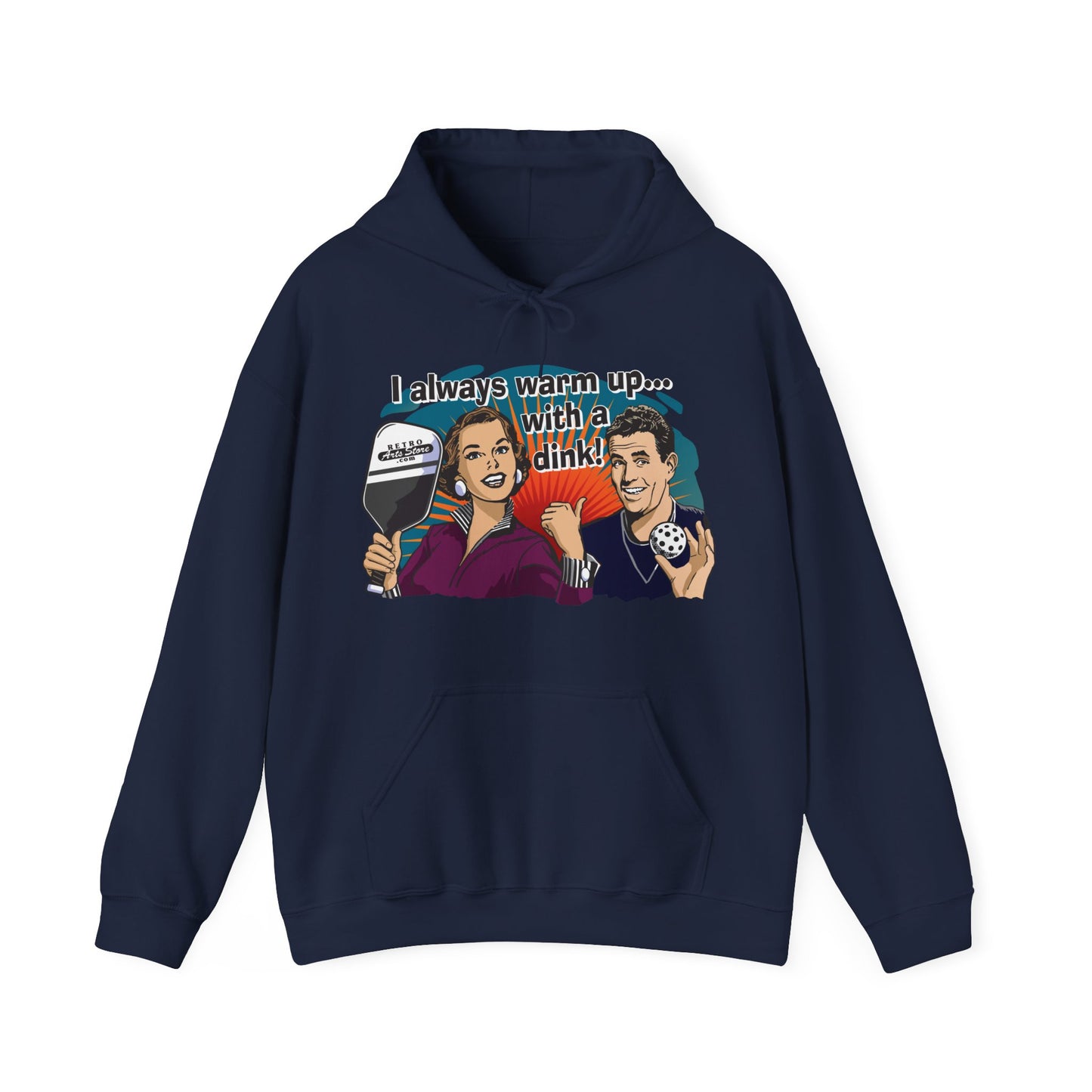 I ALWAYS WARM UP WITH A DINK Unisex Heavy Blend™ Hooded Sweatshirt