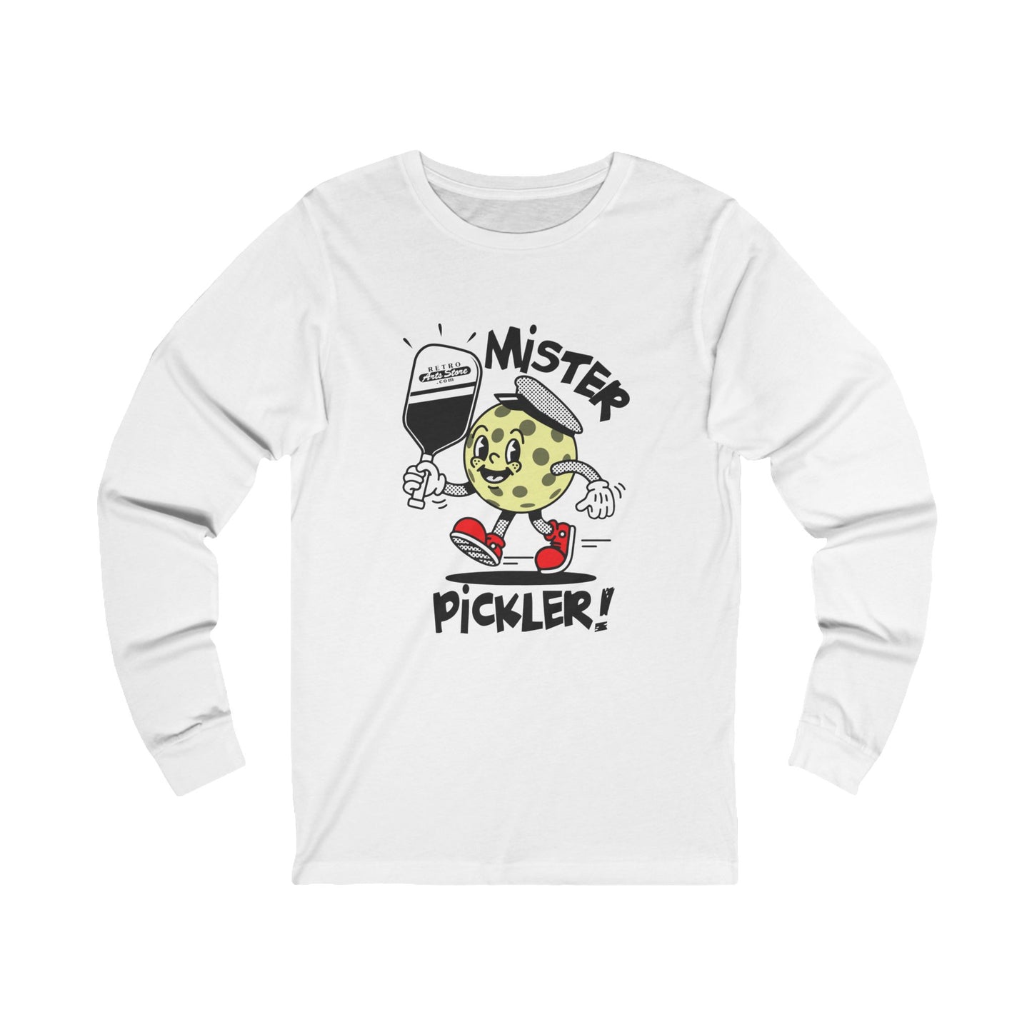 MR PICKLER Unisex White Jersey Long Sleeve Tee