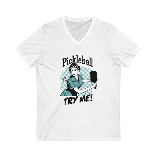 TRY ME Unisex Jersey Short Sleeve V-Neck Tee