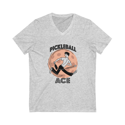 PICKLEBALL ACE Unisex Jersey Short Sleeve V-Neck Tee