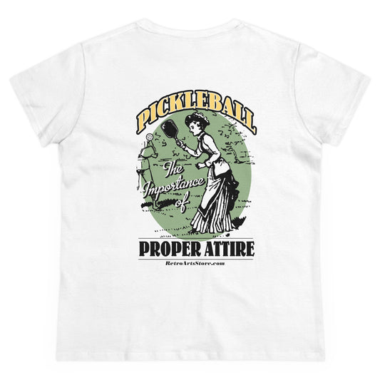 THE IMPORTANCE OF PROPER ATTIRE - Graphic on BACK Midweight Cotton Women's Tee